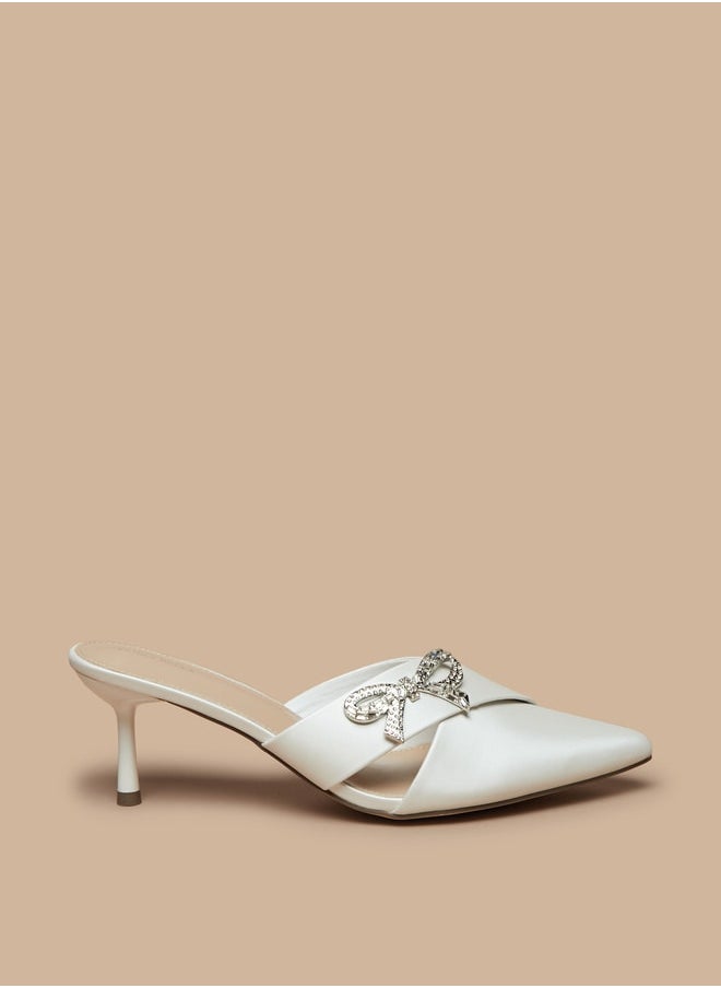 Flora Bella By Shoexpress - Women's Embellished Slip-on Pumps with Flared Heels Ramadan Collection - Image 1