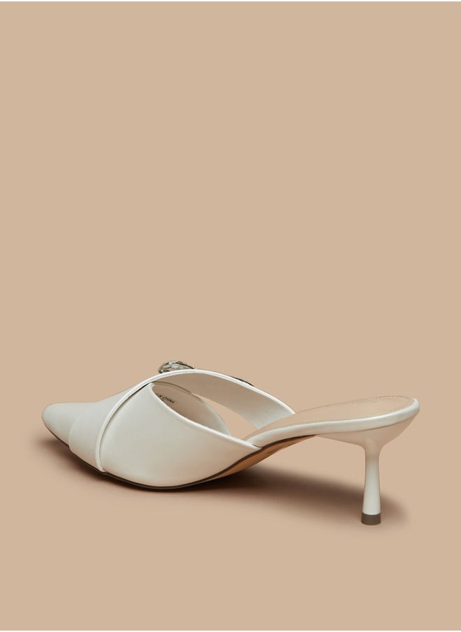Flora Bella By Shoexpress - Women's Embellished Slip-on Pumps with Flared Heels Ramadan Collection - Image 1
