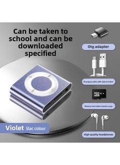 Designated Download Student Mp3 Walkman Music Player Listening Artifact English Listening Sports Small Mp4-Body Color:Violet Can Be Taken To School [2 Hours Of Battery Life]-Memory Capacity:Can Save 12,000 Songs + Listening To Music Four-piece Set