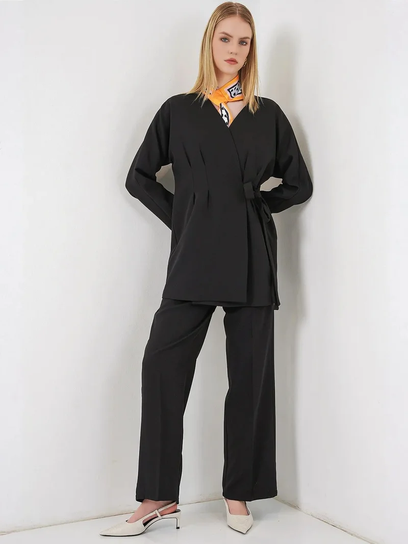 BIG DART BDART Long Belted V-Neck Jacket