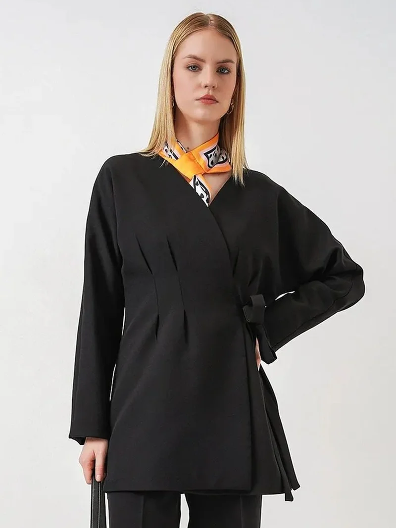 BIG DART BDART Long Belted V-Neck Jacket