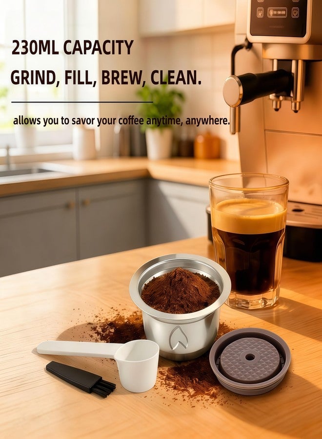 AMAKO Refillable Coffee Capsule : 230ml Stainless Steel Reusable Coffee Pod Kit, Compatible with Nespresso Vertuo Coffee Capsules - Image 2