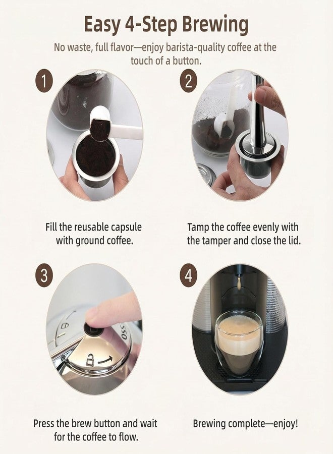 AMAKO Refillable Coffee Capsule : 230ml Stainless Steel Reusable Coffee Pod Kit, Compatible with Nespresso Vertuo Coffee Capsules - Image 5
