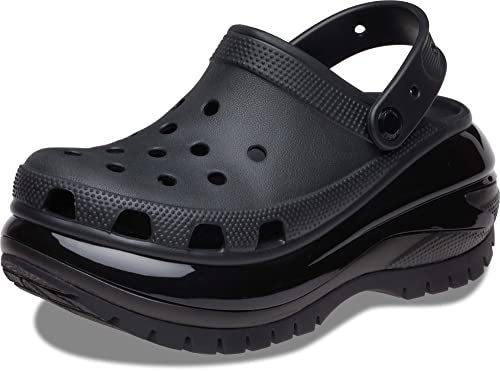 Crocs Mega Crush Clog - Unisex Clogs - Thermoplastic Upper - Adjustable Ankle-Sling - Flexible - Rubber Tread Black Men's 7, Women's 9 Medium - Image 1