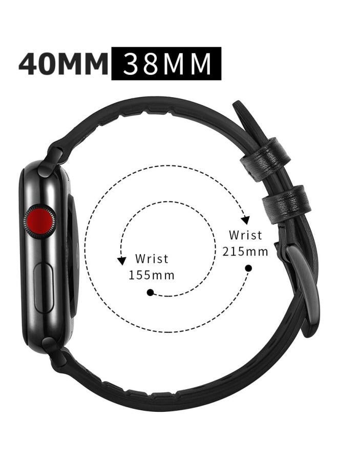 NIBEMINENT Replacement Band For Apple Watch Series 1/2/3/4 40mm/38mm Black - Image 4