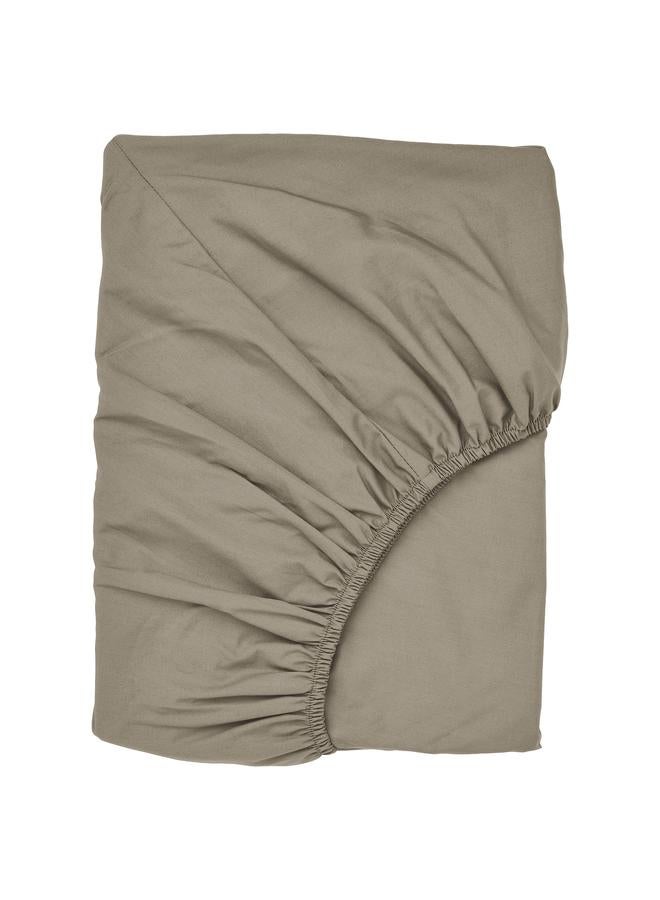 erorex Fitted sheet, grey-beige, 180x200 cm - Image 1
