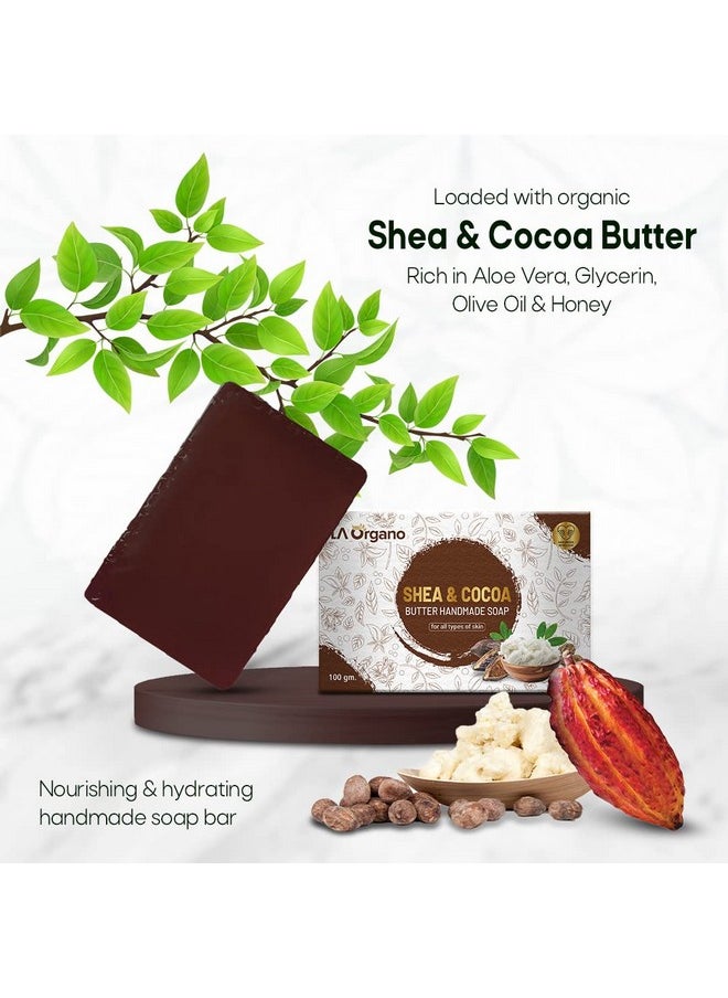 LA Organo LA Organo Handmade Honey, Shea Cocoa & Kumkumadi Bath Soap (100g each, Pack Of 3)  - Image 5