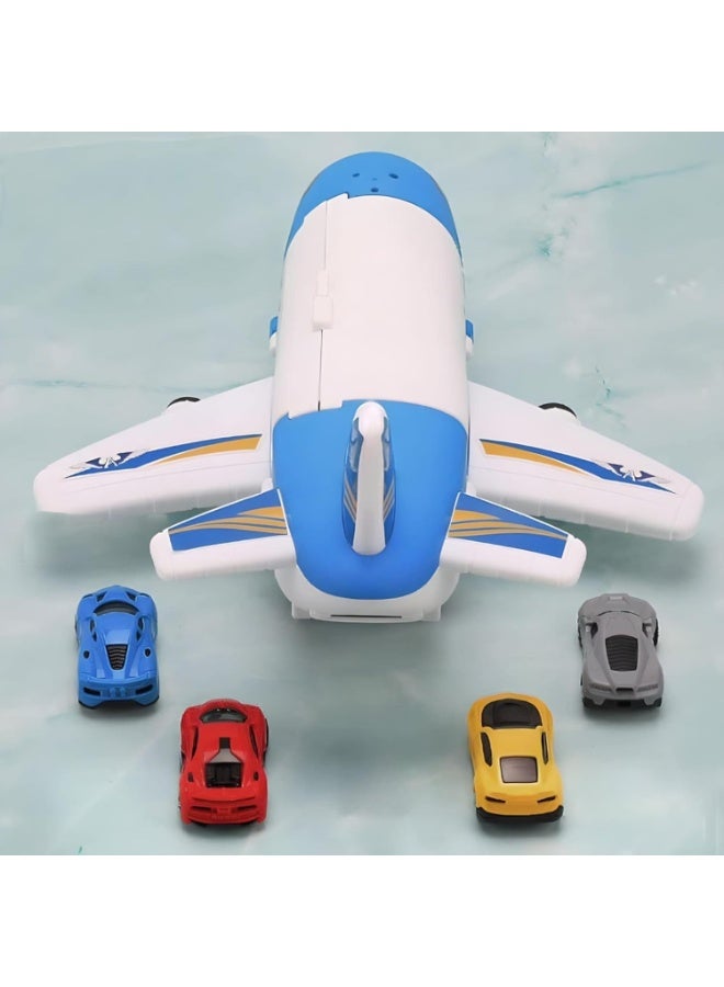 xppier Cargo Plane Toy Play Set for Kids - Includes 1 Helicopter and 4 Cars - Diecast Aircraft - Transport and Cargo Carrier - Image 4