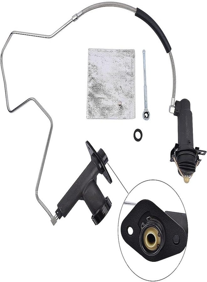 Prefer Warehouse مجموعة خط أسطوانة القابض الرئيسية والفرعية من بريفير ويرهاوس متوافقة مع فورد F-250، F-350، F-سوبر ديوتي موديلات 1992-1997، وF-59 التجارية ذات الهيكل المجرد موديلات 1993-1997، بديل لرقم القطعة CC649005 - Image 2