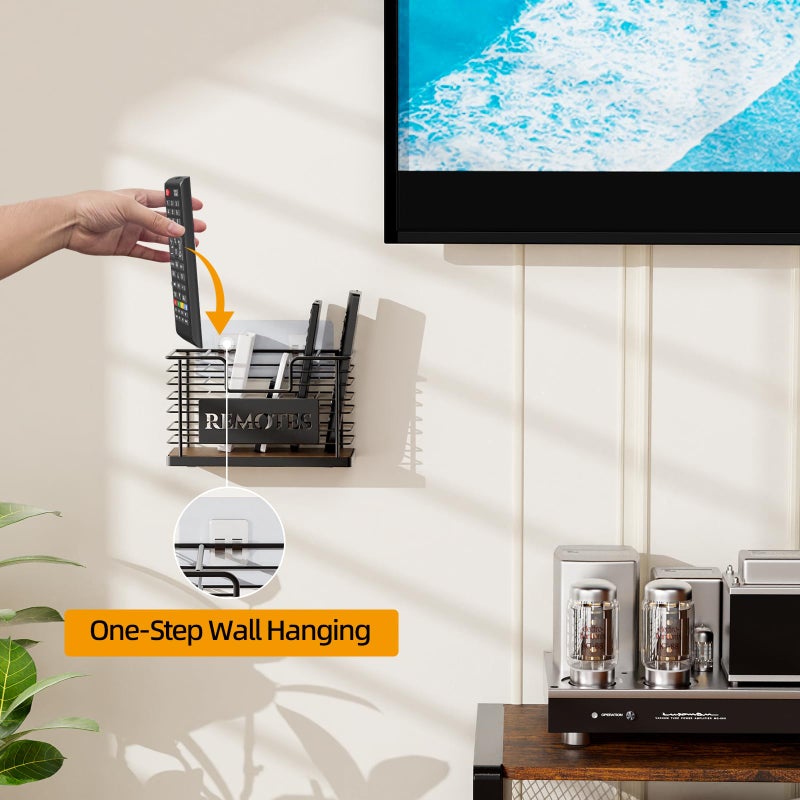 GIGIFTREE Remote Control Holder, 5-Slot TV Remote Holder Wall Mount, Universal Remote Caddy Large Size Design for Wall Table Living Room Bedroom, Easy Installation - Image 3