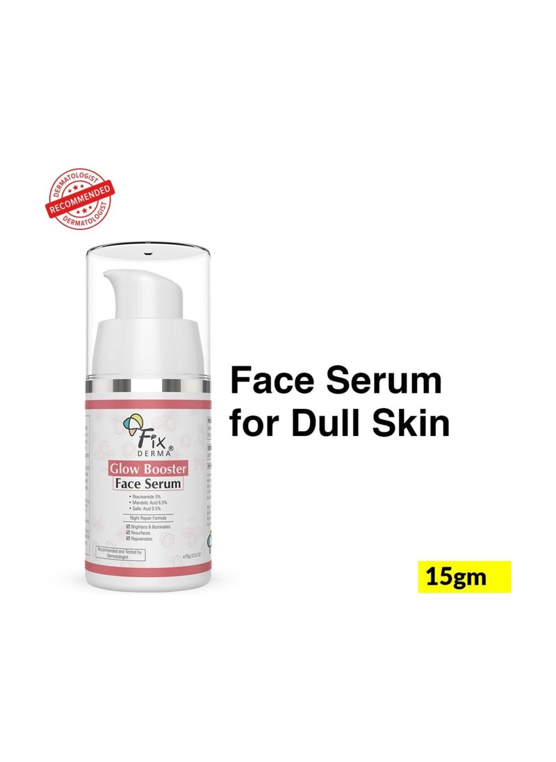 FIXDERMA Fixderma 5% Niacinamide Serum Glow Booster Face serum with 6.5% Mandelic Acid & 0.5% Gallic Acid | Skin Brightening Serum | Face Serum for Men & Women - 15g  - Image 2
