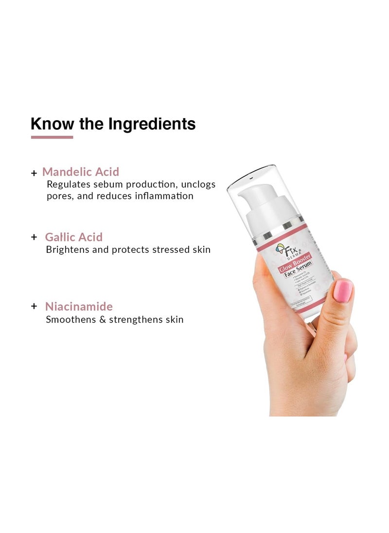 FIXDERMA Fixderma 5% Niacinamide Serum Glow Booster Face serum with 6.5% Mandelic Acid & 0.5% Gallic Acid | Skin Brightening Serum | Face Serum for Men & Women - 15g  - Image 5