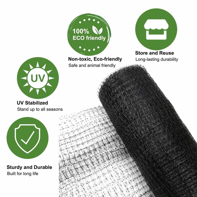 KLEWEE Bird Netting, 7.5 x 100 FT Heavy Garden Netting Deer Netting for Protect Fruit Trees, Plants and Vegetables Against Birds, Deer, Squirrels and Other Animals - Image 5