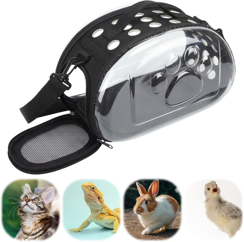 Hsei Chicken Carrier Backpack Breathable Pet Chicken Backpack 14.5''x 8.8'' x 3.34'' with Clear Pet Side Panel Shoulder Strap Lightweight Cage for Small Animal Travel Outdoor - Image 1