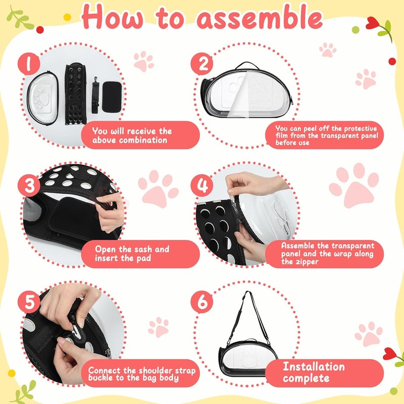 Hsei Chicken Carrier Backpack Breathable Pet Chicken Backpack 14.5''x 8.8'' x 3.34'' with Clear Pet Side Panel Shoulder Strap Lightweight Cage for Small Animal Travel Outdoor - Image 3