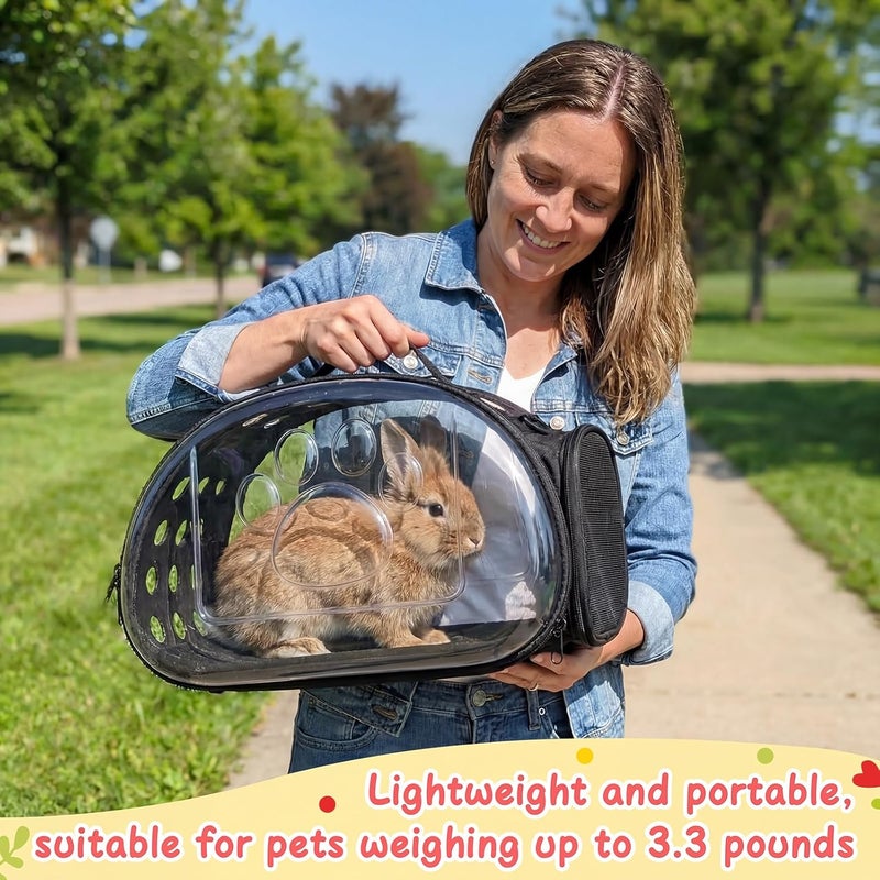 Hsei Chicken Carrier Backpack Breathable Pet Chicken Backpack 14.5''x 8.8'' x 3.34'' with Clear Pet Side Panel Shoulder Strap Lightweight Cage for Small Animal Travel Outdoor - Image 5