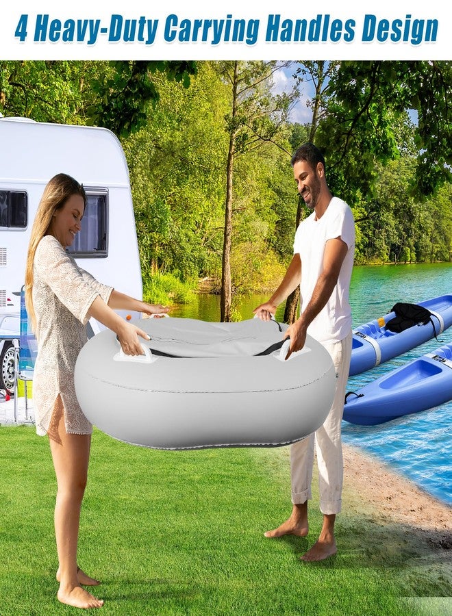 GJL Inflatable Floating Coolers for River Lake, 38 Qt Heavy Duty PVC Cooler Float with 4 Handle for River Kayaking, Easy to Lift, Reflective Floating Coolers for Fishing, Includes Inflation Tool. - Image 5