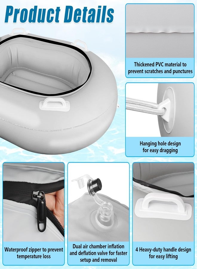 GJL Inflatable Floating Coolers for River Lake, 38 Qt Heavy Duty PVC Cooler Float with 4 Handle for River Kayaking, Easy to Lift, Reflective Floating Coolers for Fishing, Includes Inflation Tool. - Image 3