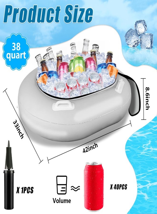 GJL Inflatable Floating Coolers for River Lake, 38 Qt Heavy Duty PVC Cooler Float with 4 Handle for River Kayaking, Easy to Lift, Reflective Floating Coolers for Fishing, Includes Inflation Tool. - Image 2