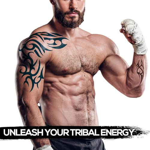 Kotbs 6-Sheet Large Temporary Tattoos for Men Adults Women – Waterproof Fake Tattoos with Chest Arm Shoulder Tribal Designs – Realistic Big Body Art for Parties and Cosplay - Image 5