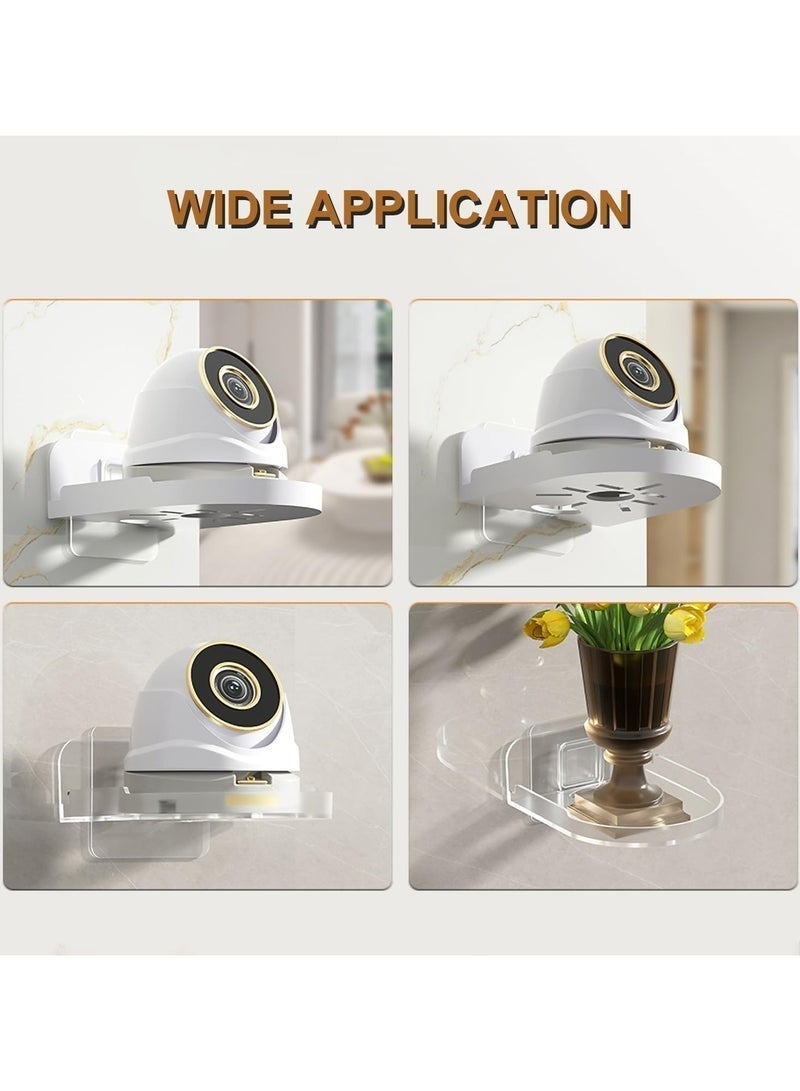 BABONA 3 Set of Camera Shelf for Security Cameras, ABS Wall Camera Holder for Baby Monitors, Speakers, Universal Surveillance Cameras Holder (Transparent) - Image 2