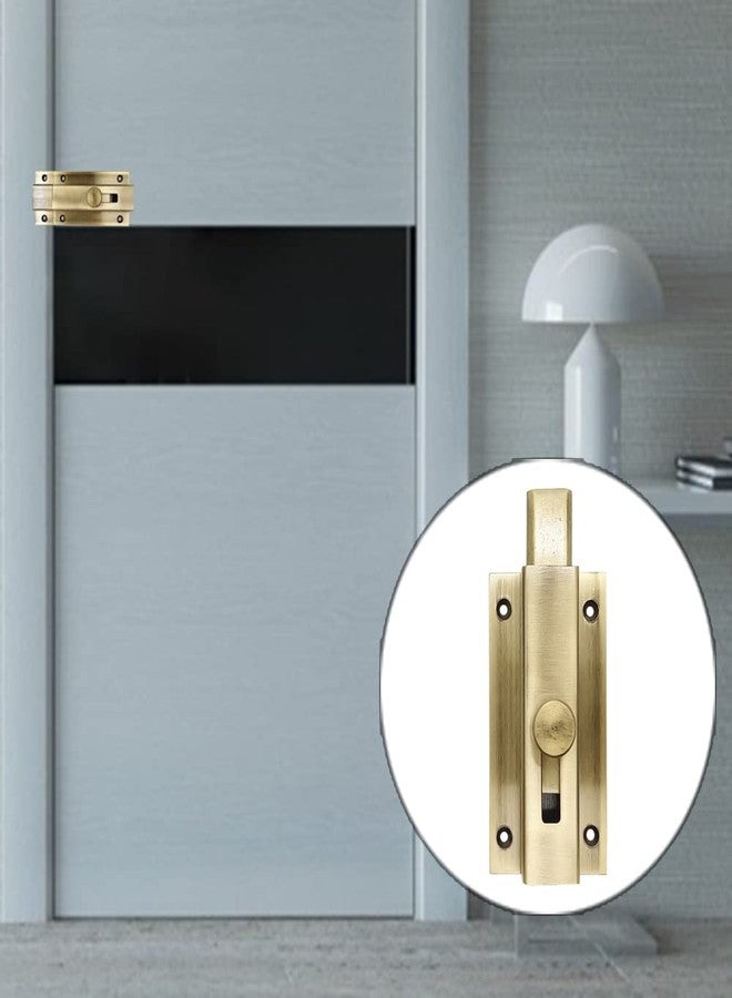 HYDERON 5 Inch Heavy Duty Door Security Latch – Sturdy Lock for Bathroom, Balcony, and Interior Doors (Antique Brass, 4 Pcs) - Image 4