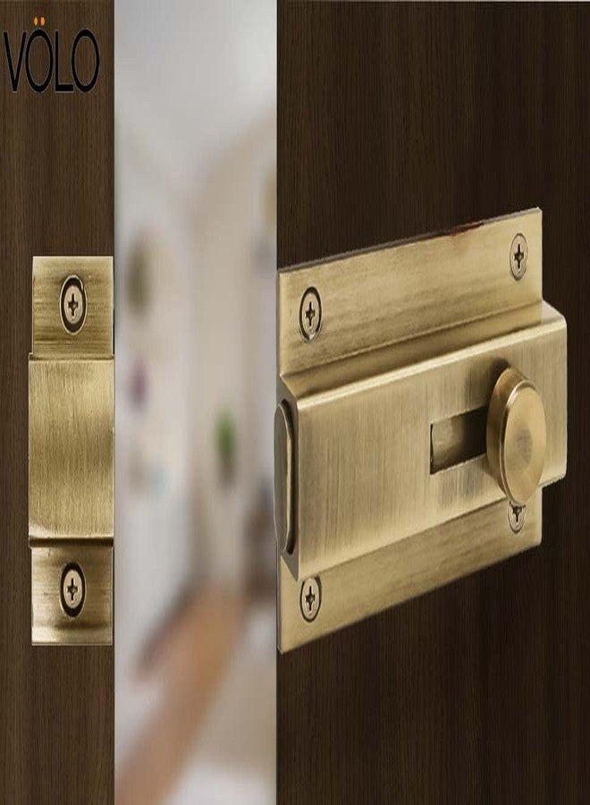 HYDERON 5 Inch Heavy Duty Door Security Latch – Sturdy Lock for Bathroom, Balcony, and Interior Doors (Antique Brass, 4 Pcs) - Image 3