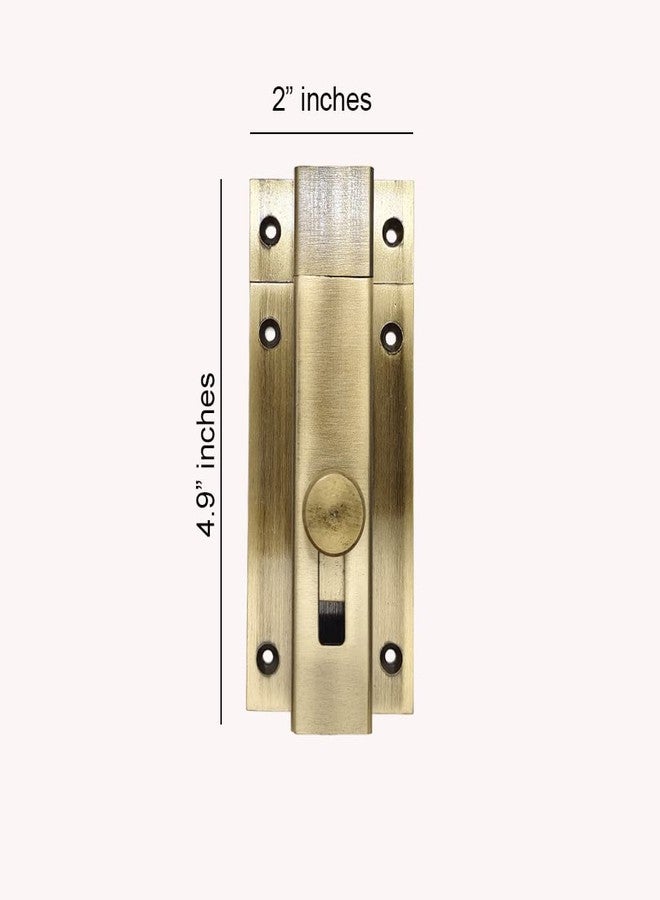 HYDERON 5 Inch Heavy Duty Door Security Latch – Sturdy Lock for Bathroom, Balcony, and Interior Doors (Antique Brass, 4 Pcs) - Image 2