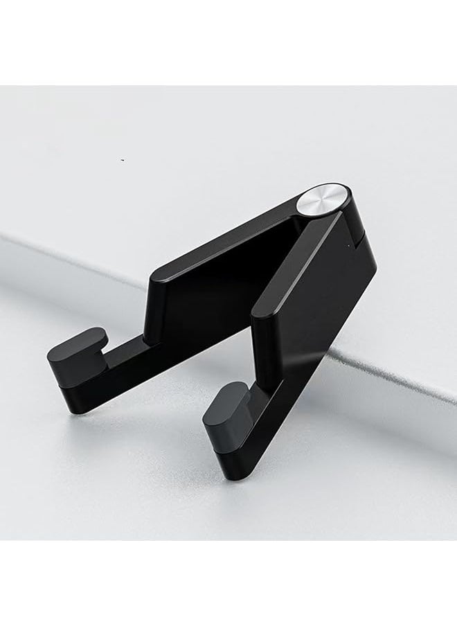 Generic - Cell Phone Stand Phone Stand For Desk Foldable And Portable Smarphone Holder V Shaped Metal Texture Phone Holder Stand Compatible With All Mobile Phone Iphone Ipad Mini（Black） - Image 1