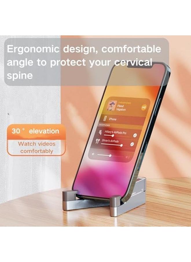 Generic - Cell Phone Stand Phone Stand For Desk Foldable And Portable Smarphone Holder V Shaped Metal Texture Phone Holder Stand Compatible With All Mobile Phone Iphone Ipad Mini（Black） - Image 1