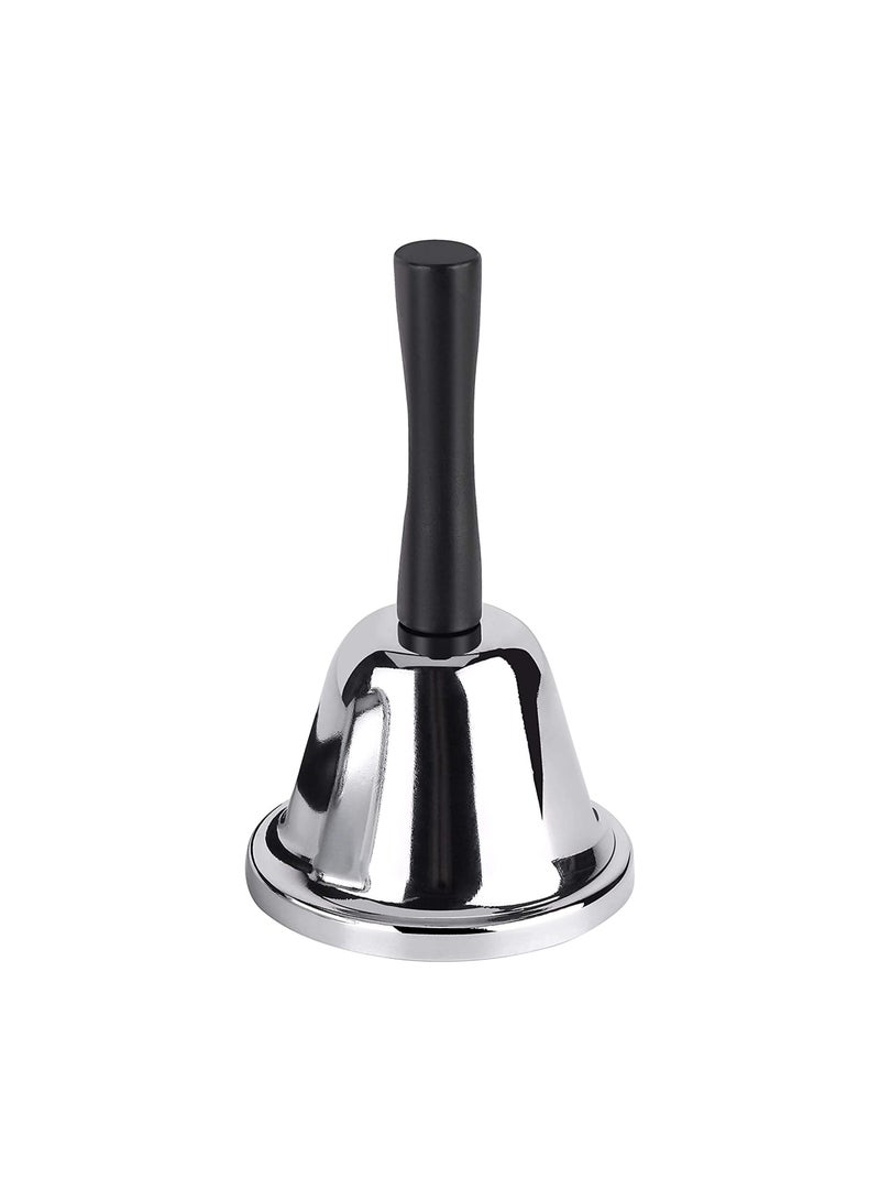 Zikra Loud Hand Bell, Silver Steel Hand Bells for Adults, Dinner Bells for Inside Classroom Bell, for Food Line, Alarm, Jingles, Ringing - Image 1