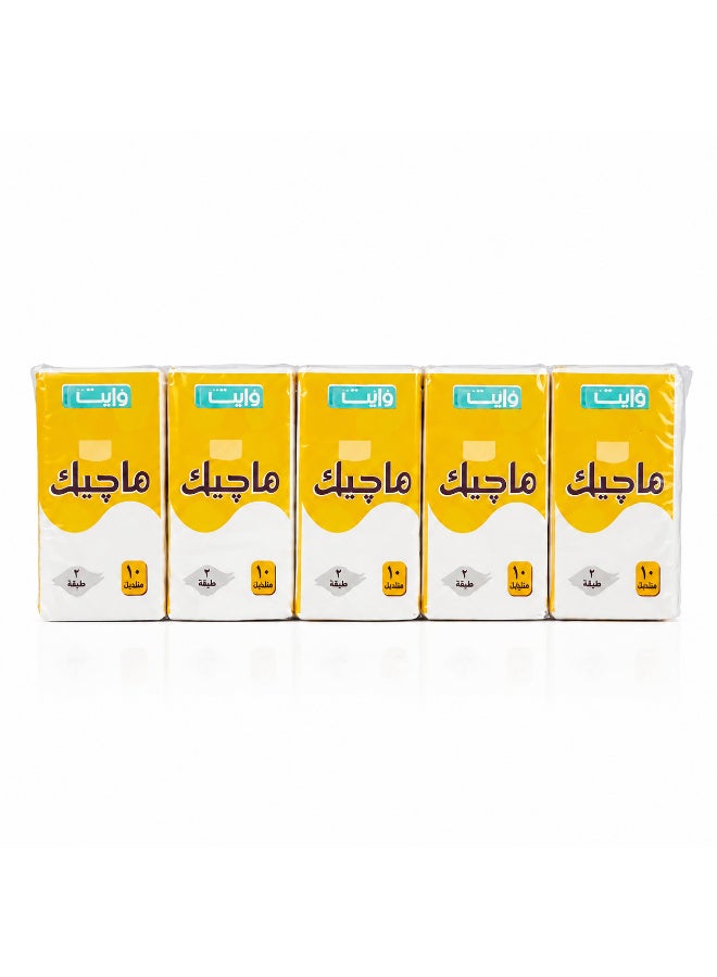 White Magic Pocket Tissues – 10 packs (10 tissues per pack, 2-ply) - Image 2