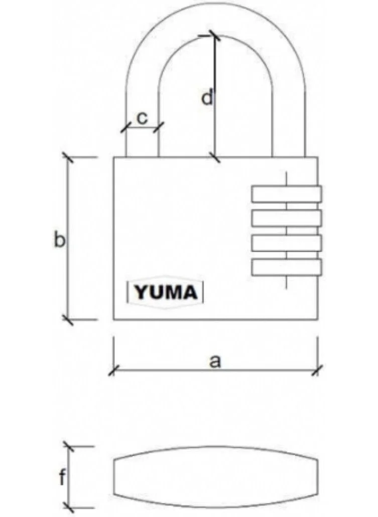Yuma Combination Brass Padlock 40 mm 4 Digits Duplex Gray 1 Piece