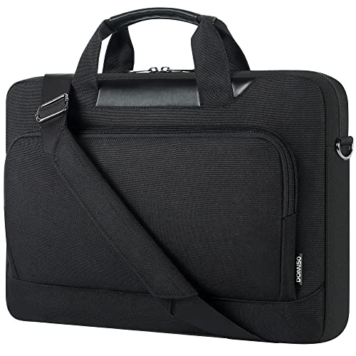 DOMISO 17-17.3 Inch Laptop Bag Large Capacity Laptop Shoulder Case for Dell XPS/Inspiron 17/HP Pavilion 17, Black - Image 1