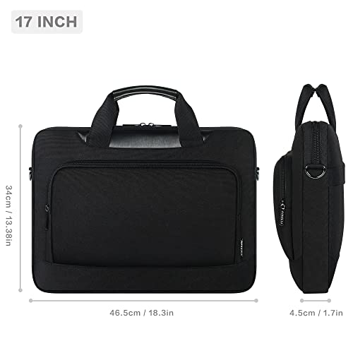 DOMISO 17-17.3 Inch Laptop Bag Large Capacity Laptop Shoulder Case for Dell XPS/Inspiron 17/HP Pavilion 17, Black - Image 5