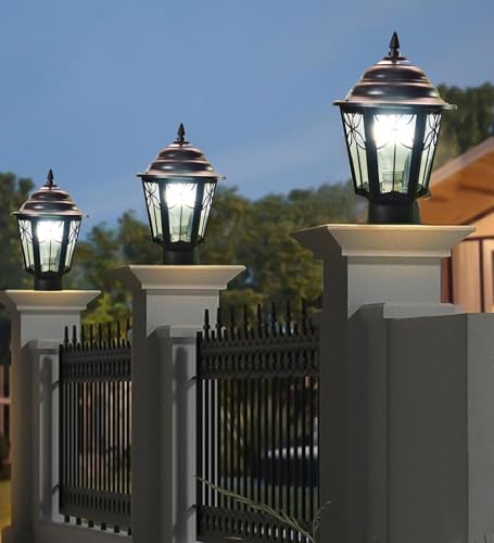 Lyse Decor Outdoor Light for Home Gate/gate Lamps for Outdoor Waterproof/gate Light/gate Pillar Lights for Outdoor for Stairs, Boundries, Pillar, Garden (Metal & Glass, GL11, Pack of 2) - Image 4
