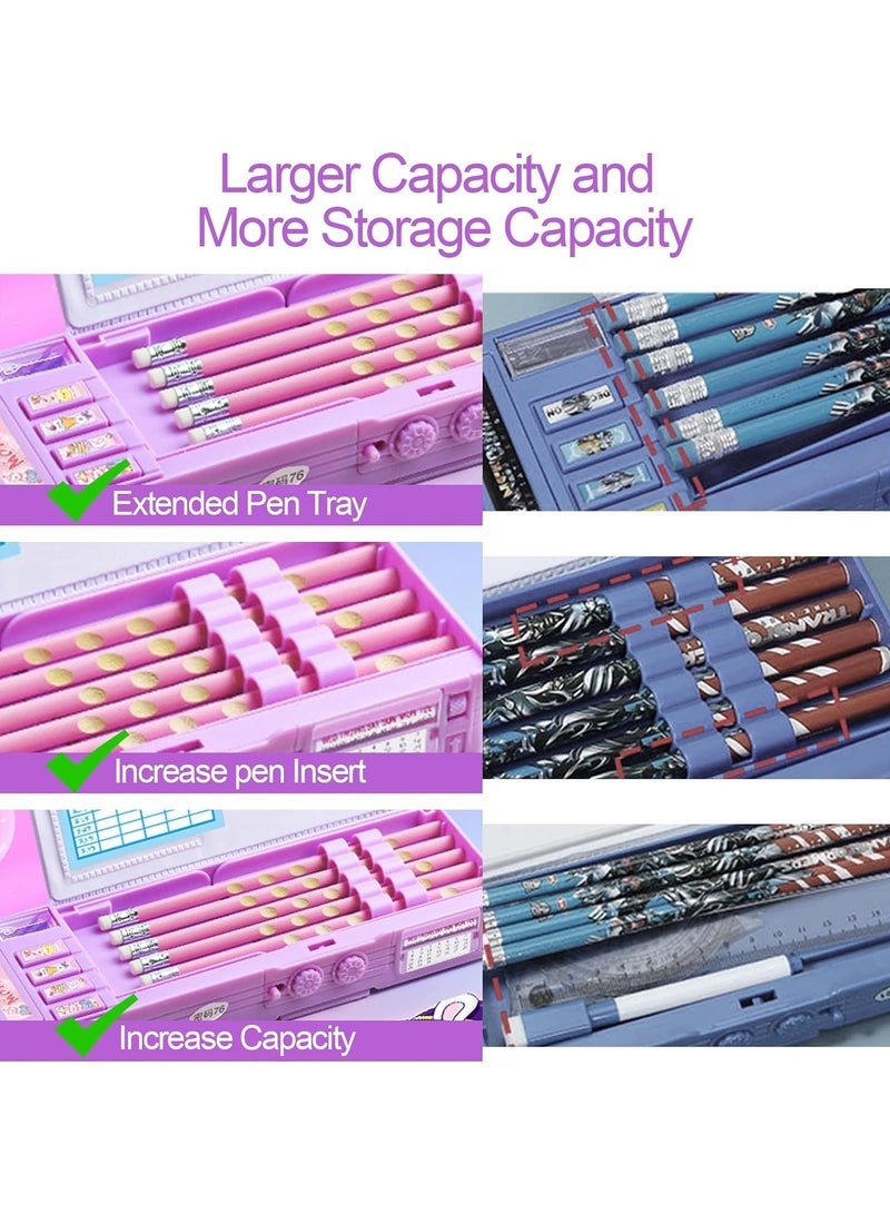 [Upgrade] Pop-Up Multifunctional Pencil Case Cute Cartoon Pencil Case Organiser Stationery with Calculator, School Supplies - Image 5