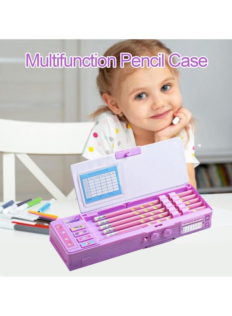 [Upgrade] Pop-Up Multifunctional Pencil Case Cute Cartoon Pencil Case Organiser Stationery with Calculator, School Supplies - Image 2