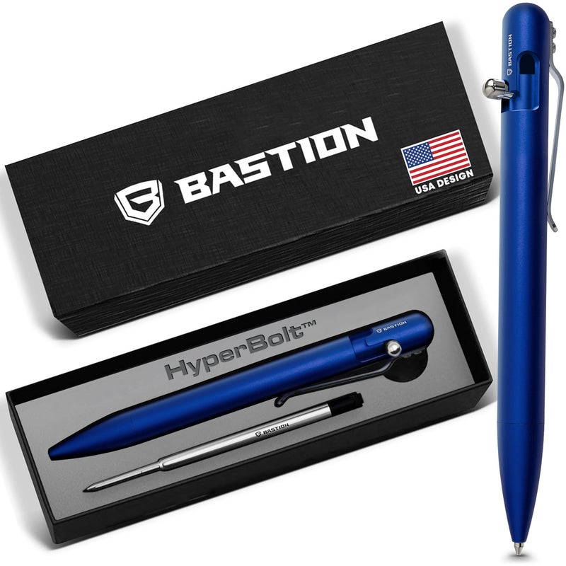 BASTION Aluminum Bolt Action Pen with Gift Case - Luxury Executive Retractable Lightweight Metal Ink Refillable Office Pocket EDC Fine Point Writing Ballpoint Pens for Men & Women - Image 1