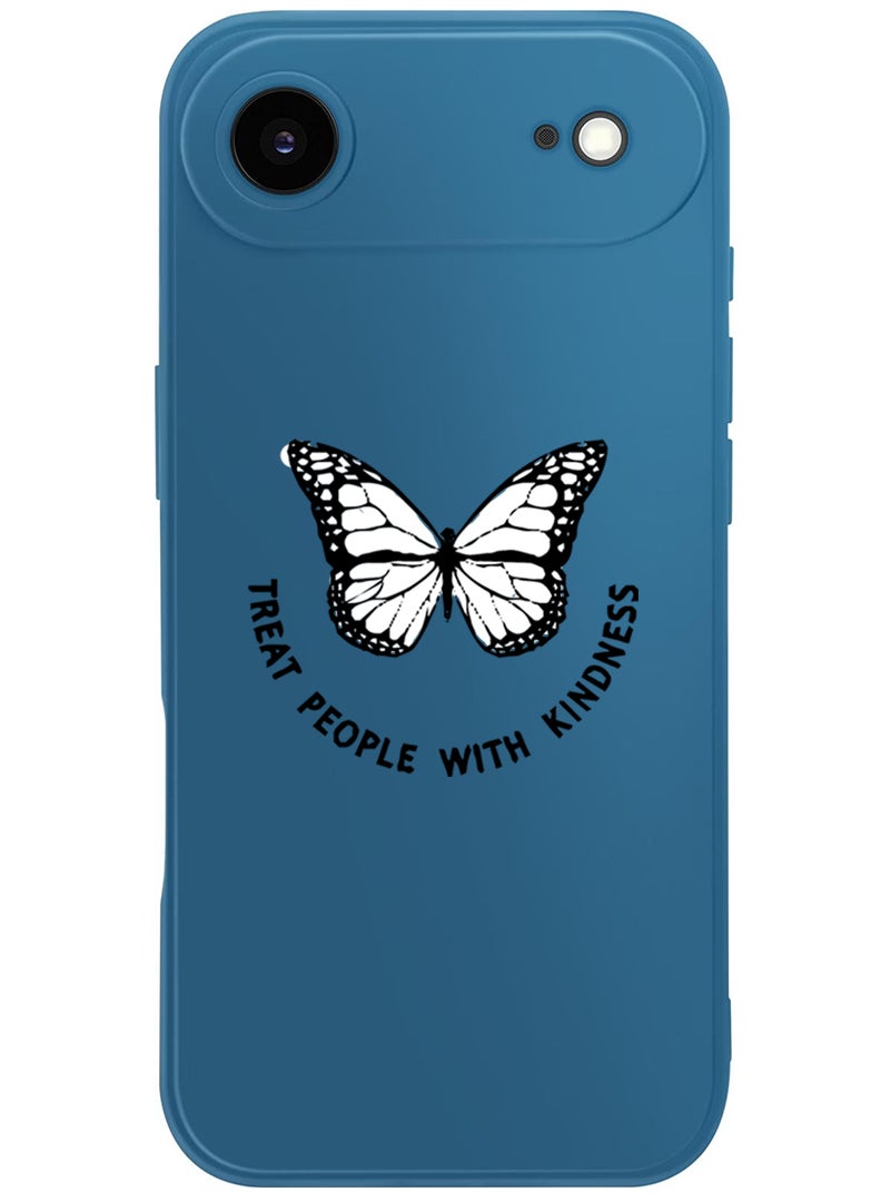 Theodor Protective Slim Fit Case Liquid Silicone Cover with Full Body Protection Anti-Scratch Shockproof Case For Apple iPhone 17 Air (Blue) Treat people with kindness-01 - Image 1