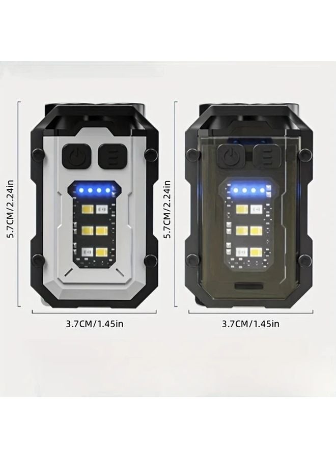 2 Pack Black USB Rechargeable High Brightness Flashlight Keychain Clip Lamp For Camping Fishing Walking - Image 4