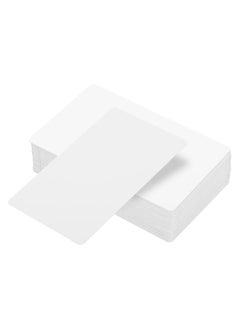 Metal Business Cards, 100 Pack Blank Name Card Sublimation Engraving Aluminum for DIY Gift Cards, White