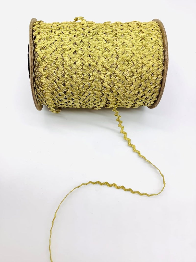 TrimPlace Antique Gold 1/4" (6 mm) Baby RIC Rac Trim – 24 Yards – Wavy Braid, Ideal for Sewing, Quilting, Hair Bows, Crafts - Image 2
