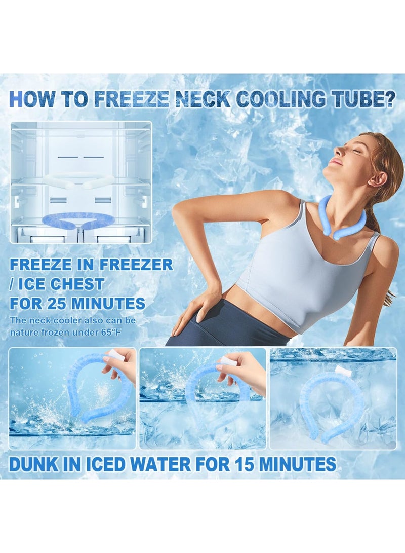Barakah Neck Cooling Tube, Wearable Cooling Neck Wrap for Hot Summer, Reusable 18℃/64℉ Ice Ring Neck Cooler for Heat Outdoor Sports,Outdoor Workers, Blue - Image 3