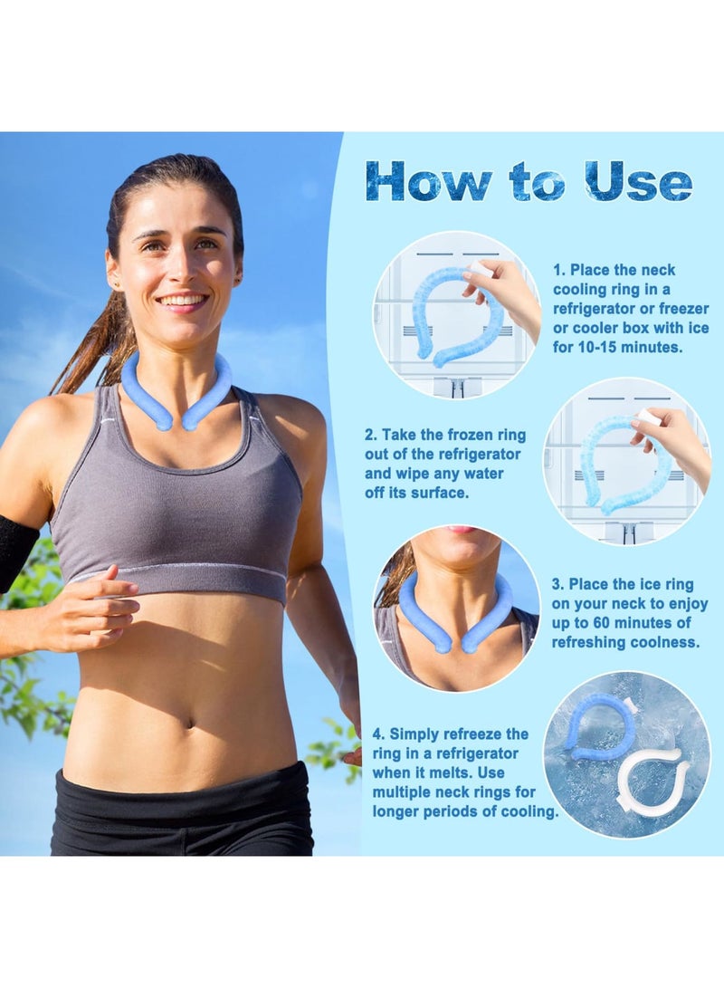 Barakah Neck Cooling Tube, Wearable Cooling Neck Wrap for Hot Summer, Reusable 18℃/64℉ Ice Ring Neck Cooler for Heat Outdoor Sports,Outdoor Workers, Blue - Image 4