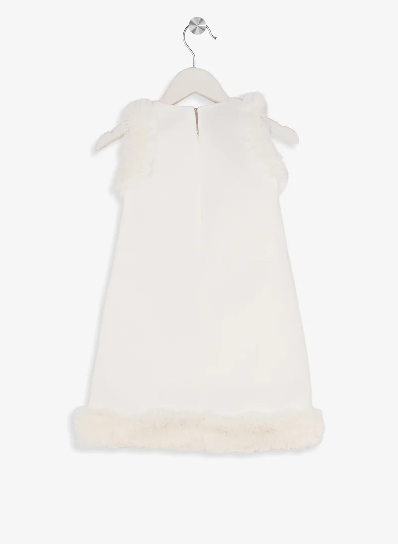 Little Golden Apple Little Cut Sleeve With Ruffle Dress