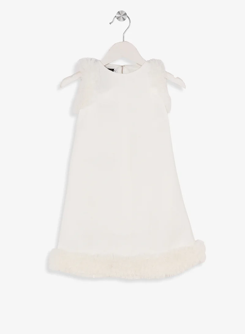 Little Golden Apple Little Cut Sleeve With Ruffle Dress