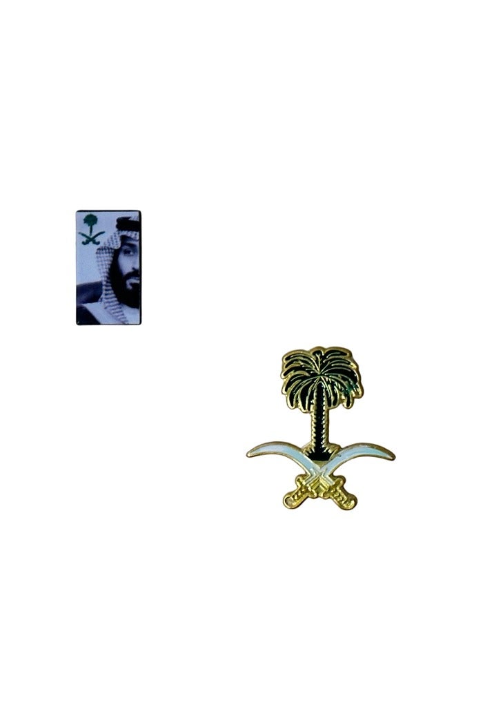 two-piece sticker mobile stickers with the Saudi seven-palm logo and a picture of Prince Mohammed bin Salman, suitable for all types of mobile phones - Image 2