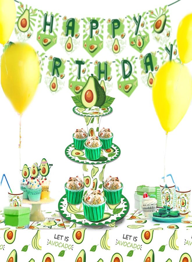 CC Home Avocado Cupcake Stand 3 Tier Avocado Party Supplies Cake Stand for Kids Birthday Party Decorations - Image 5