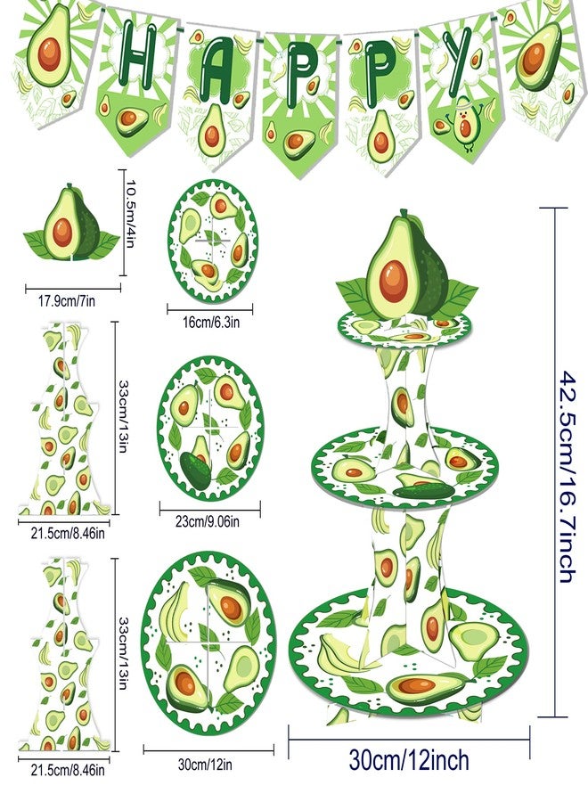 CC Home Avocado Cupcake Stand 3 Tier Avocado Party Supplies Cake Stand for Kids Birthday Party Decorations - Image 4